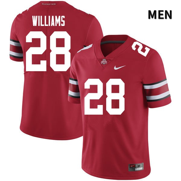 Men's Nike Ohio State Buckeyes Miyan Williams #28 Red NCAA Authentic Stitched College Football Jersey EFU31O4D